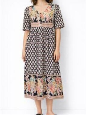 NWT, The Vermont County Store floral short sleeve maxi/midi cotton dress Plus…